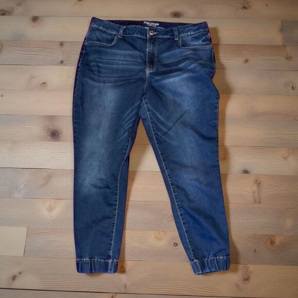 Plus Size Maurices High Rise Gathered Cuff Jeans Size 20 37x27 #23 - Picture 1 of 6